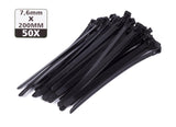 Cable ties detachable 7.6 x 200 mm 50 pcs black
