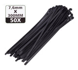 Cable ties detachable 7.6 x 300 mm 50 pcs black