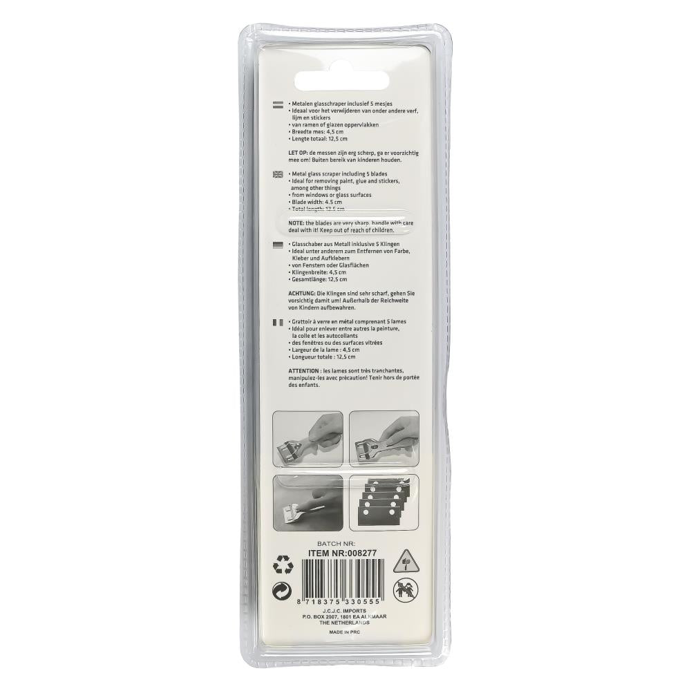 Glass scraper metal