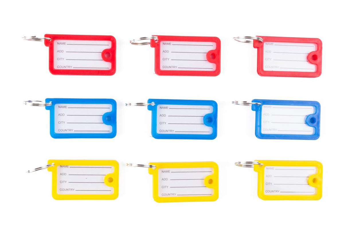 Porte clé étiquette 9 pcs rectangle