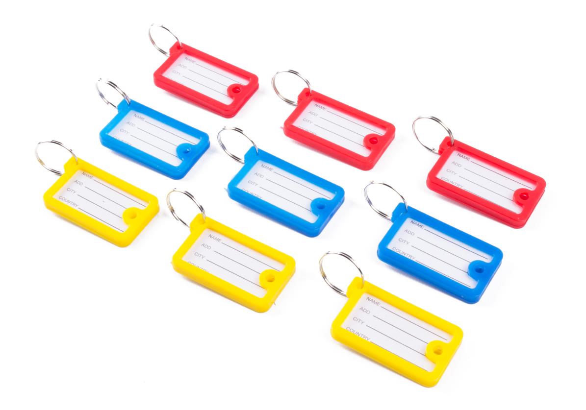 Porte clé étiquette 9 pcs rectangle