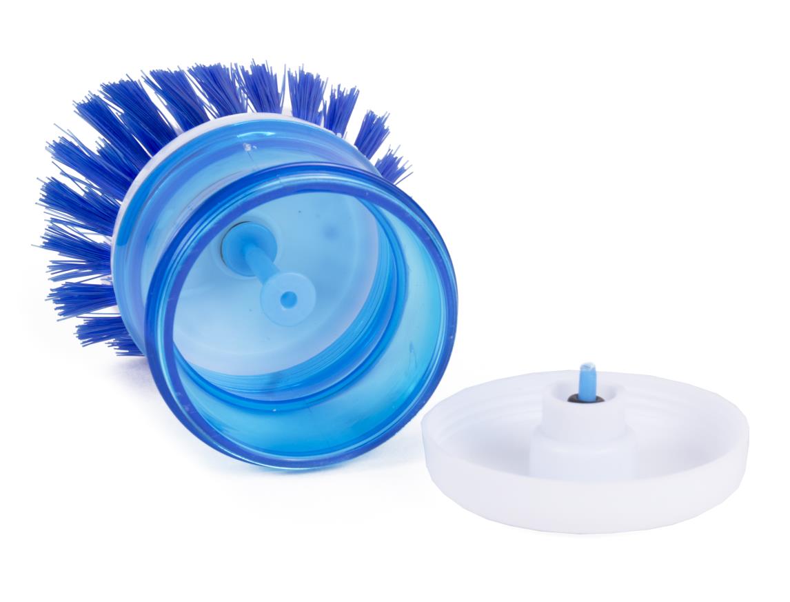 Brosse vaisselle avec réservir et bouton
