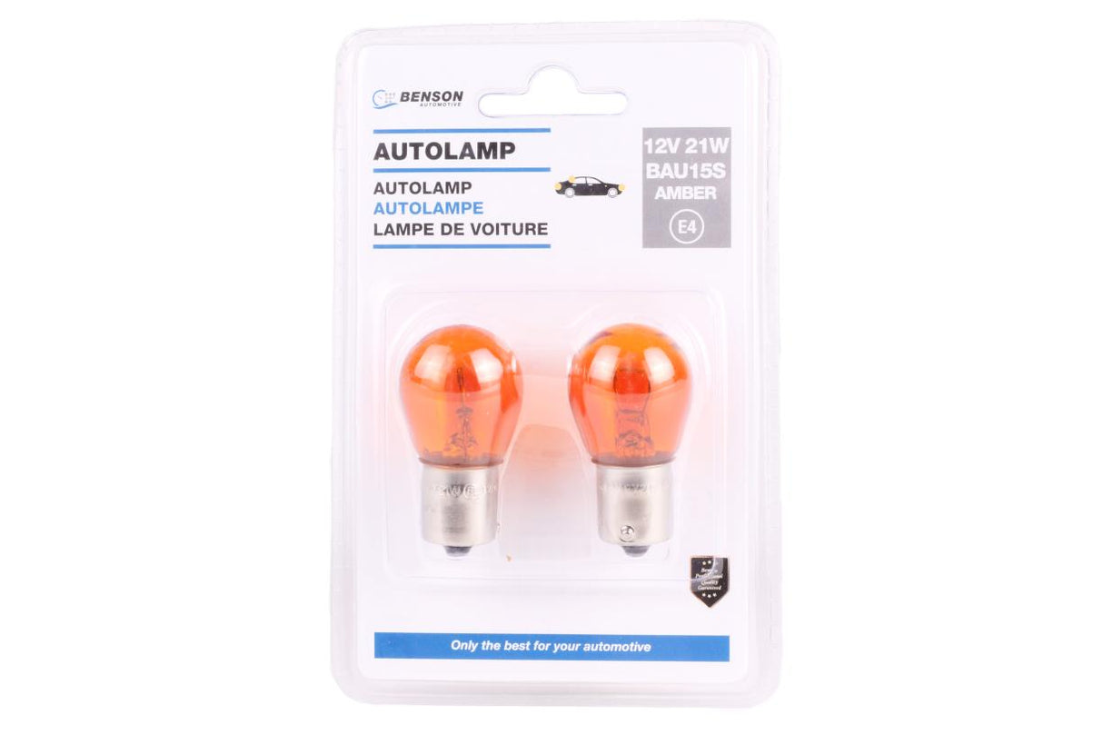 Car light 12V 21W 2x bau 15 s amber