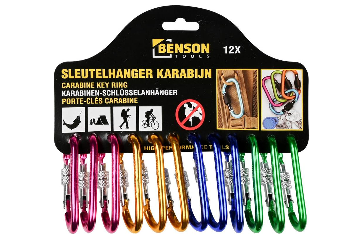 Sleutelhanger karabijn 12 dlg