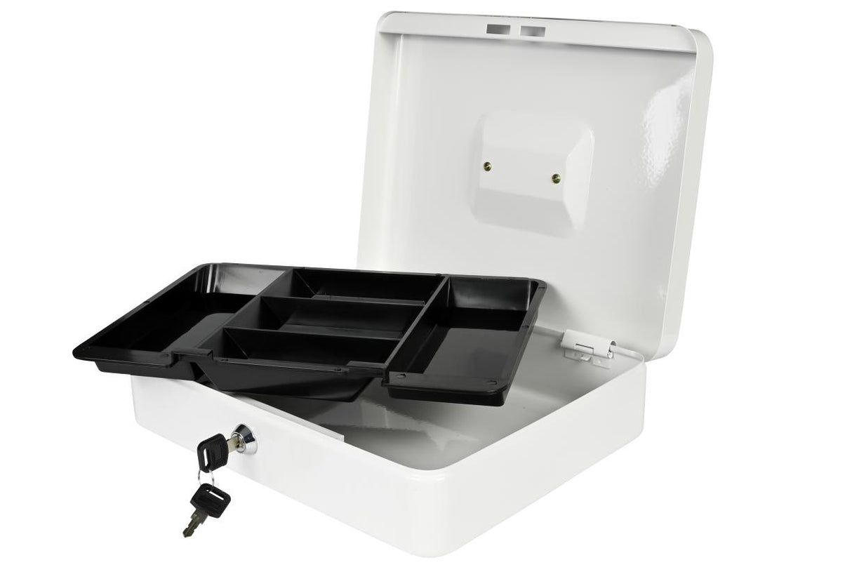 Cash box metal white 300 x 240 x 90 mm