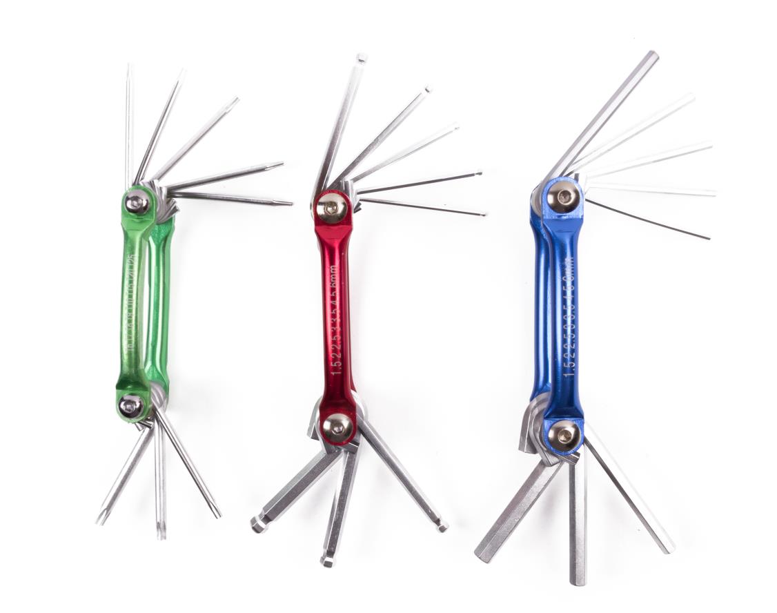 Hex key- and torx wrench set 3 x 8 pcs