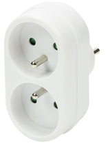 Steckdosenapapter A-Pin 2-fach weiss