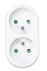 Steckdosenapapter A-Pin 2-fach weiss