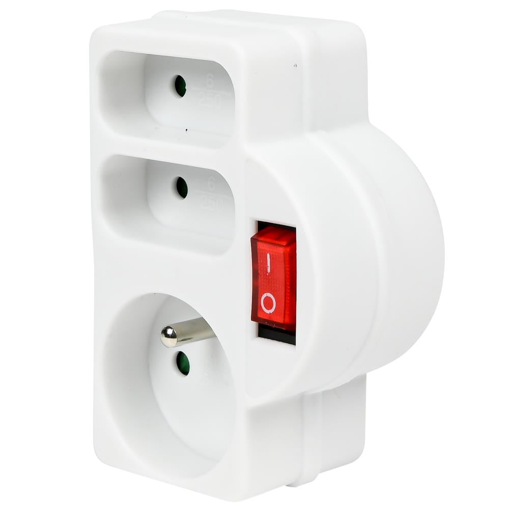 Stopcontact A-pin + schakelaar euro 3-weg