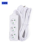 Steckdosenleiste 3-fach + A-pin + 3,0 m Weiss