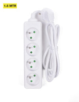 Stekkerdoos A-pin 4-voudig + 1.5 mtr wit