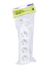 Steckdosenleiste 4-fach + A-pin + 3,0 m Weiss