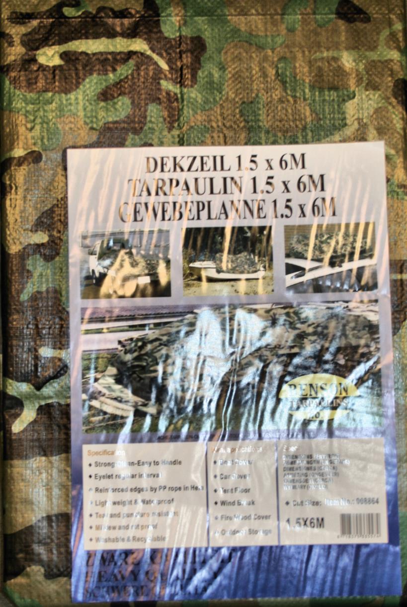 Bâche 1.5 x 6 m army lourde