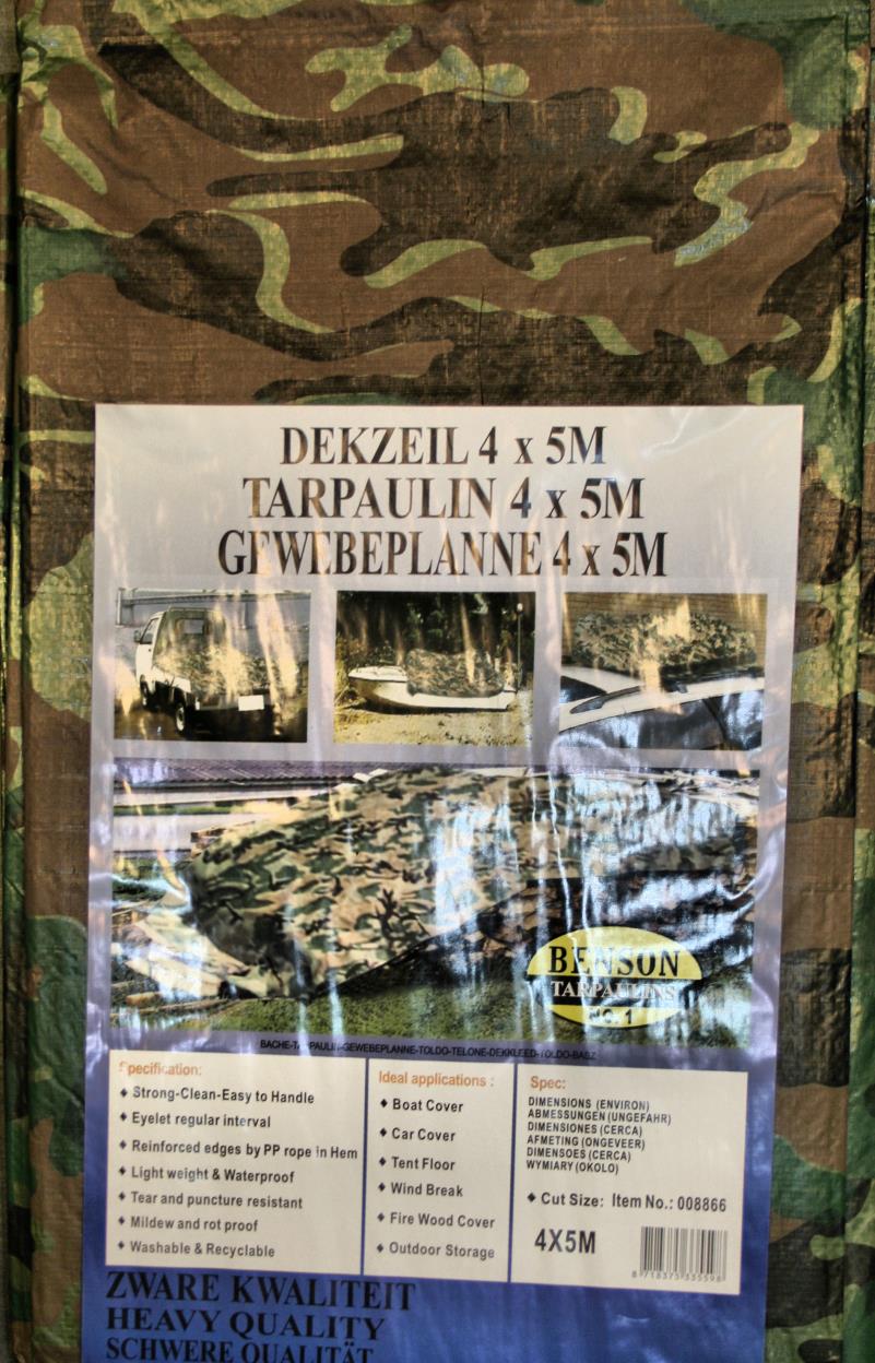 Bâche 4 x 5 m army lourde