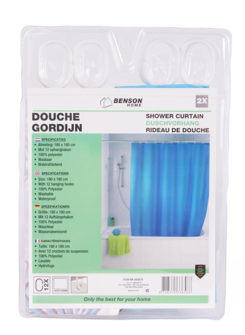Douchegordijn 2 dlg