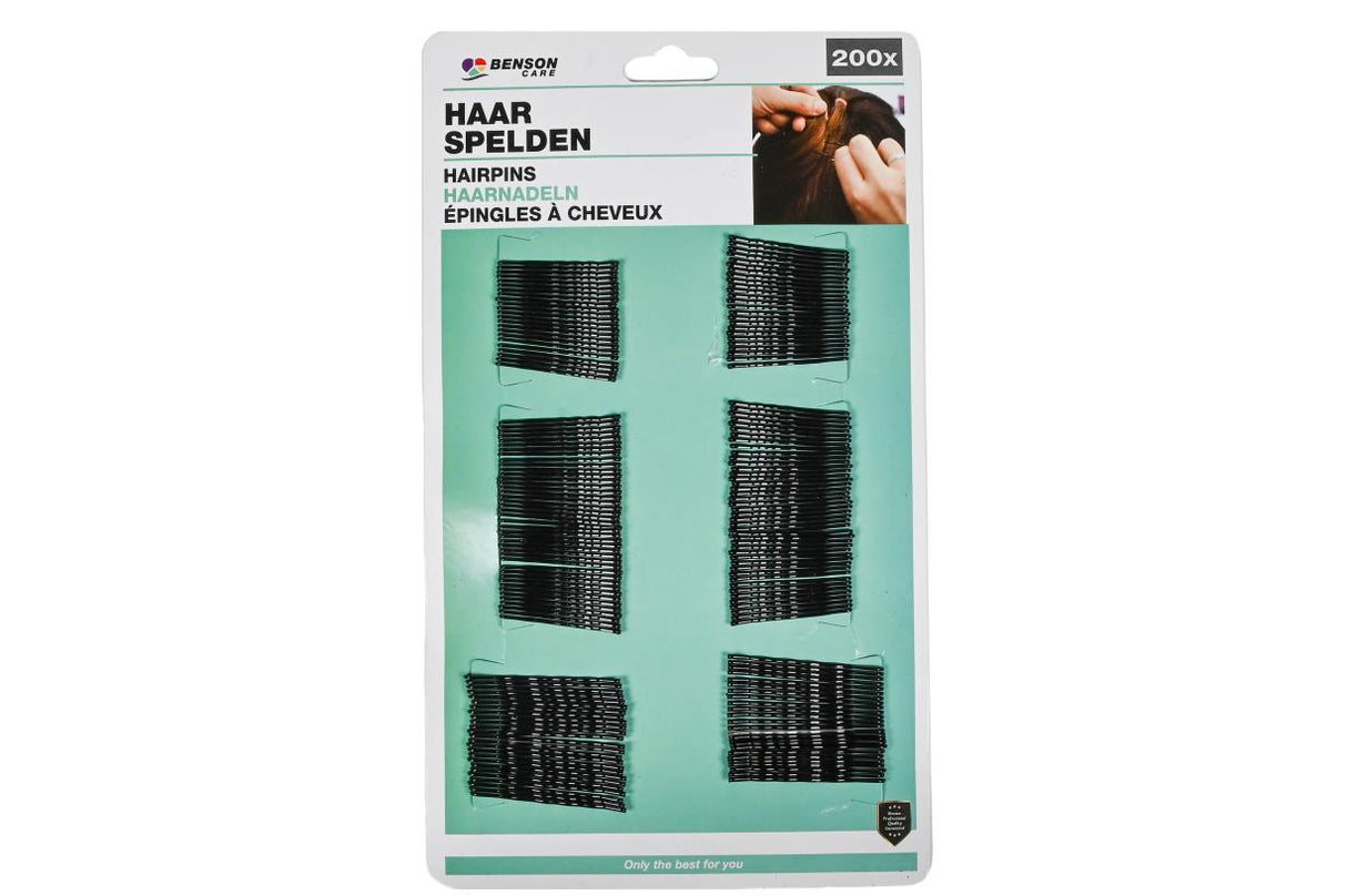 Épingles à cheveux 200 pcs noir