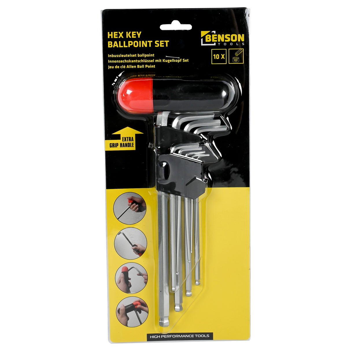 Hex key ballpoint set 10 pcs Cr-V