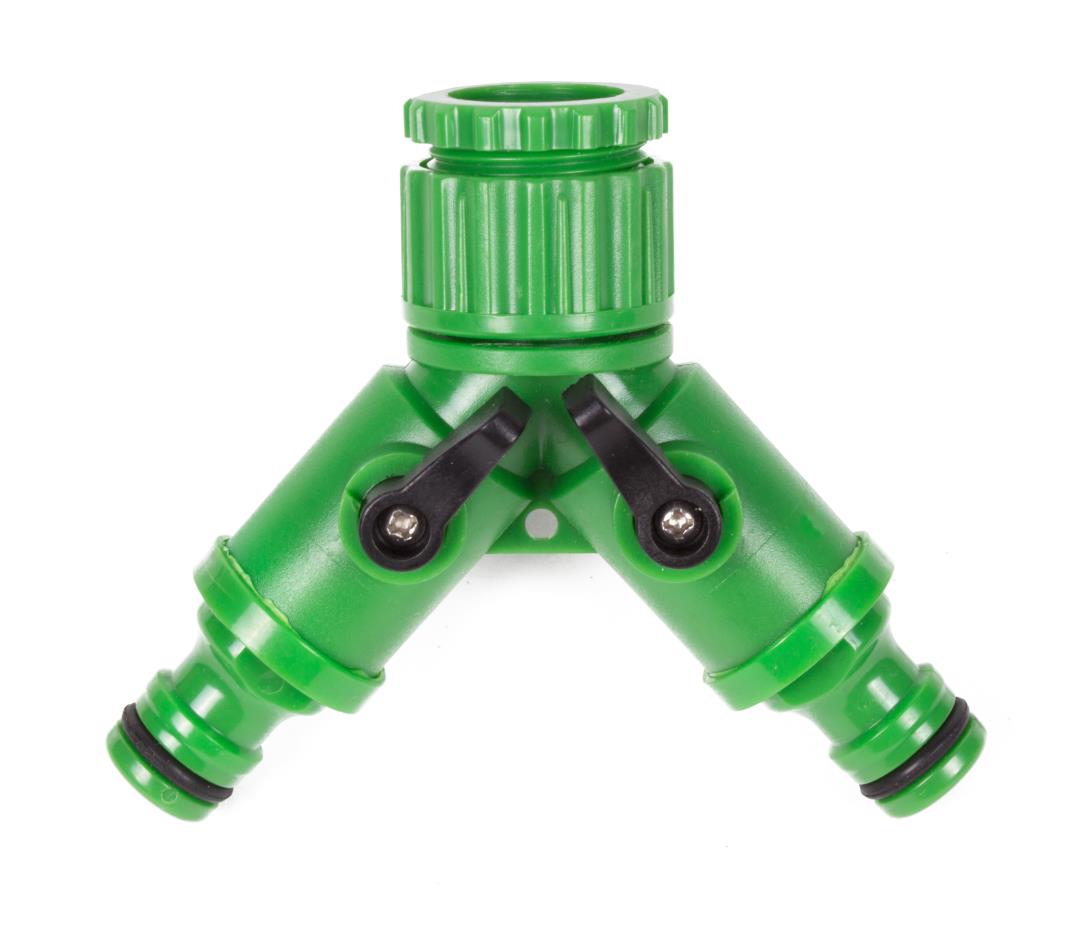Raccord rapide tuyau 2-voies 1/2-3/4" action