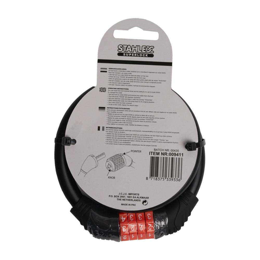 Cable- combination lock 336 12 x 800 mm