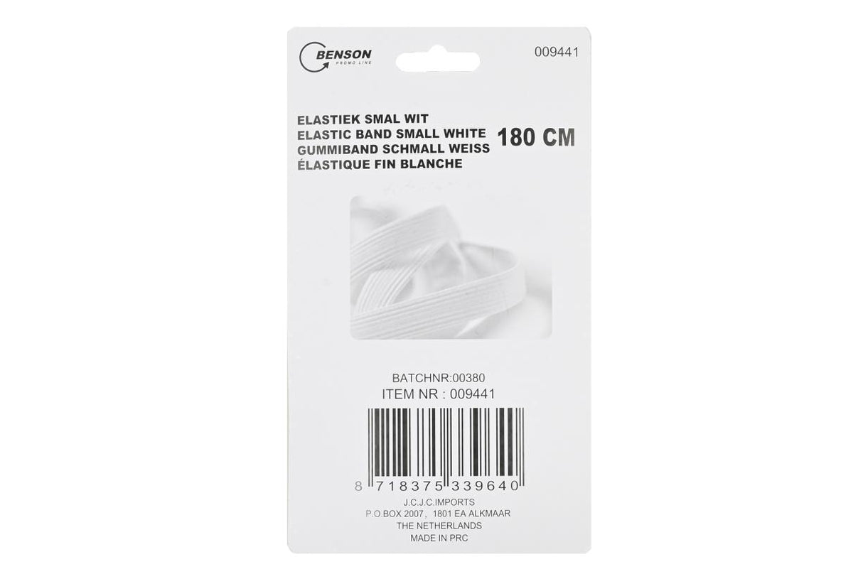 Elastic band small 180 cm white