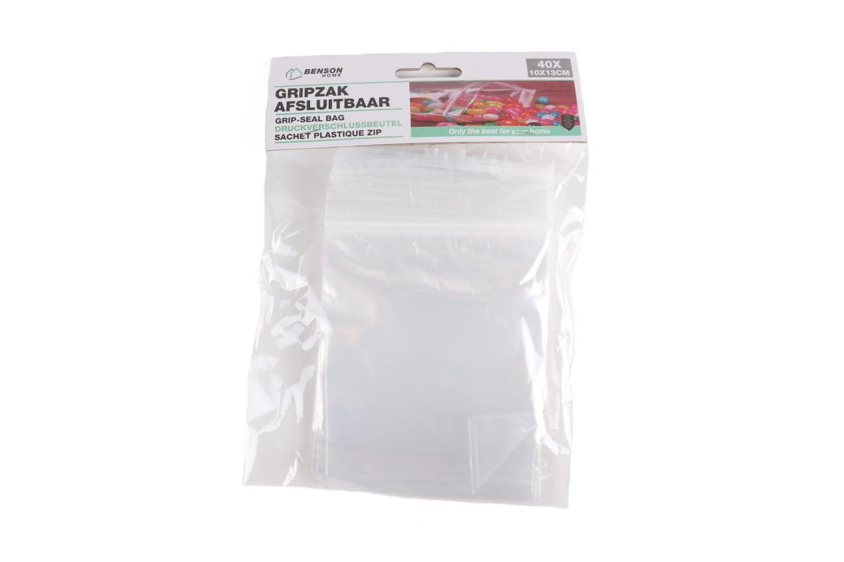 Sachet plastique zip 40 pcs 10 x 13 cm
