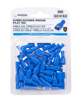 Cosse de câble 50 pcs fem. pl iso / 2.5=>6.3 bleu