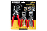 Punch pliers set 3 pcs + accessoires