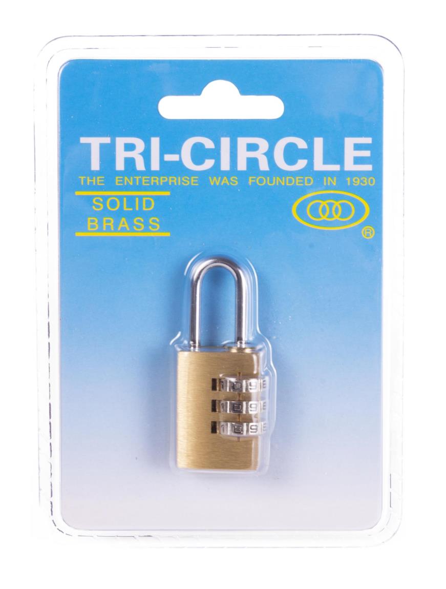 Tri-circle padlock combination lock 25 mm bc
