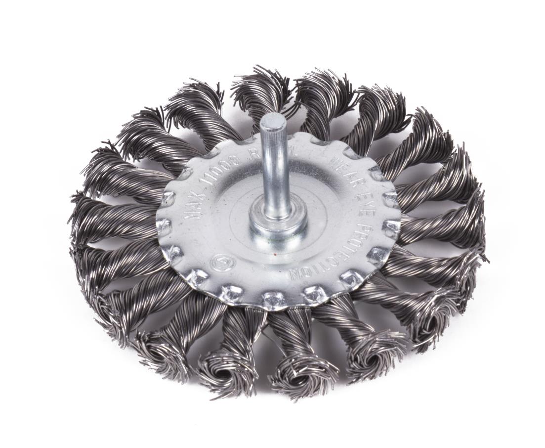Disque de brosse en acier tordu pour perceuse 100 mm