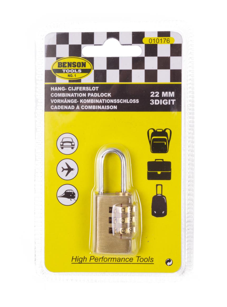 Combination padlock 22 mm