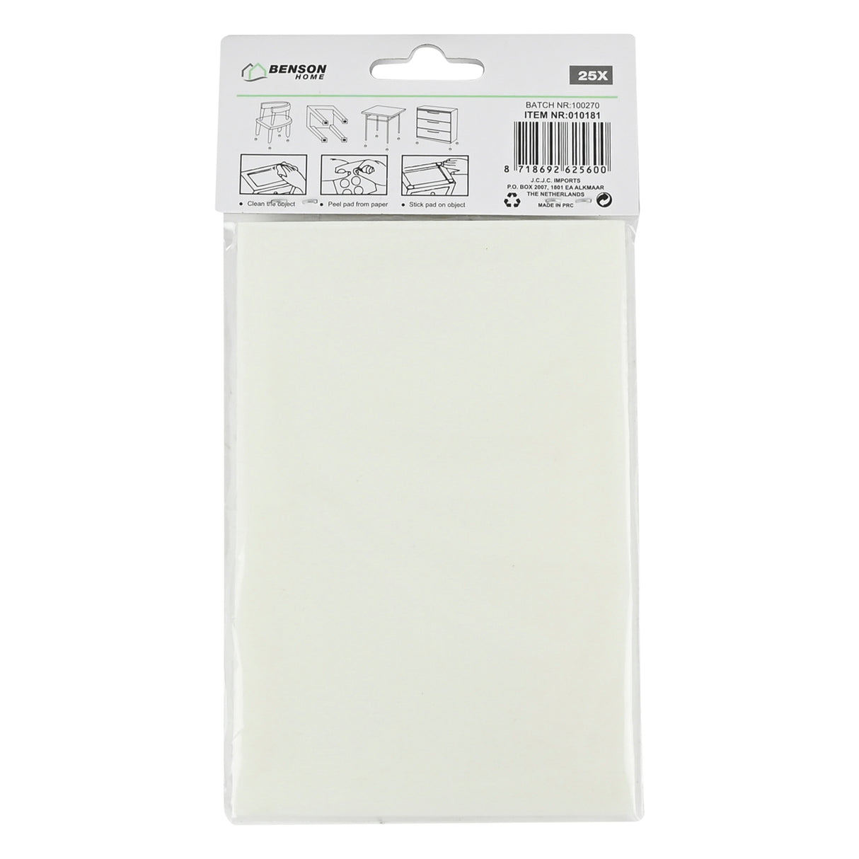 Anti-scratch felt 25 pcs white