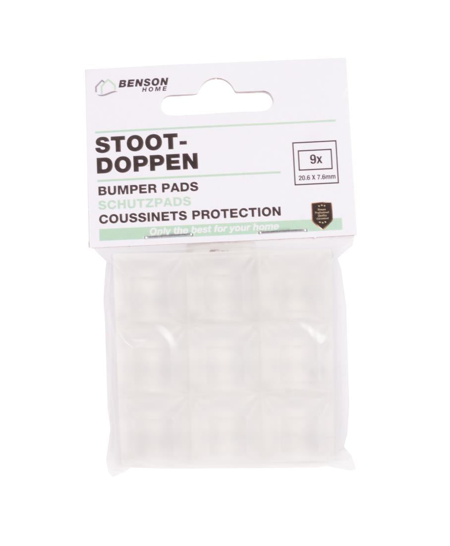 Stootdoppen 9 dlg transparant 20.6 x 20.6 x 7.6 mm