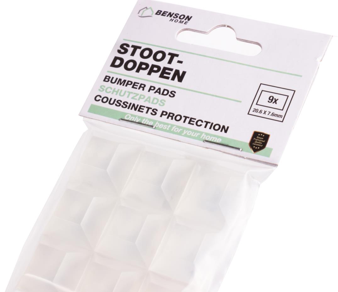 Stootdoppen 9 dlg transparant 20.6 x 20.6 x 7.6 mm