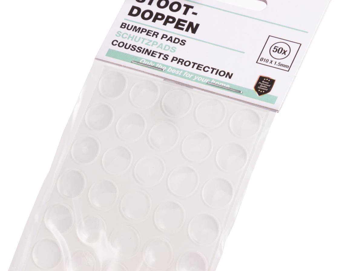 Stootdoppen 50 dlg transparant ø10 x 1.5 mm