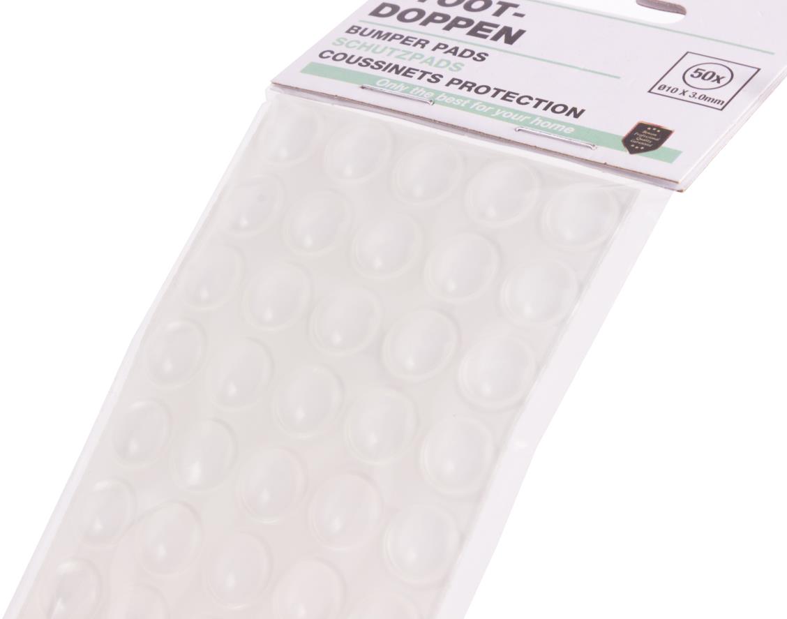 Stootdoppen 50 dlg transparant ø10 x 3.0 mm