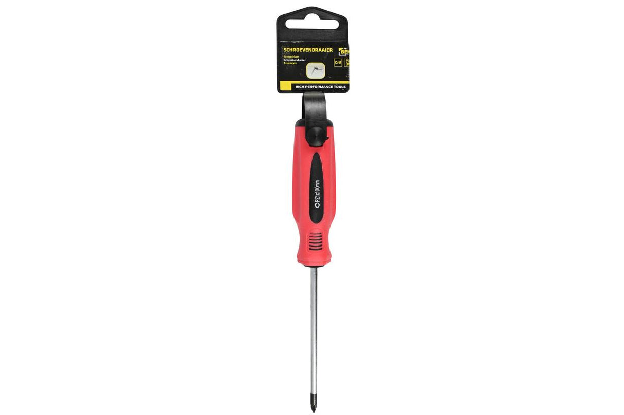 Schroevendraaier pozi PZ1 x 100 rood/zwart Cr-V