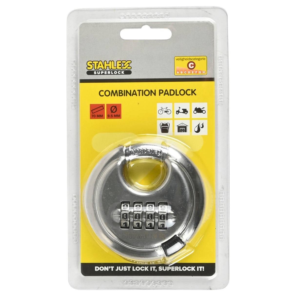 Combination padlock 70 mm round