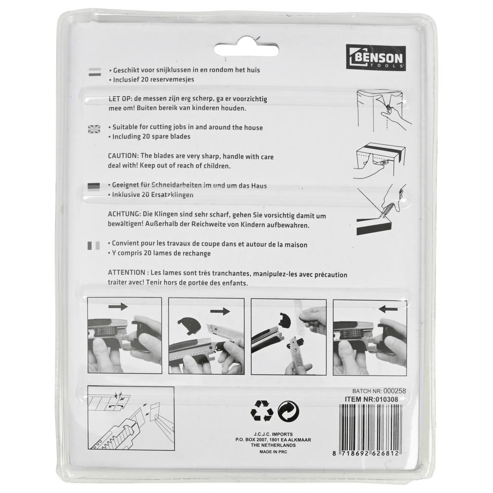Afbreekmessen set 9 mm en 18 mm + 20 reservemessen