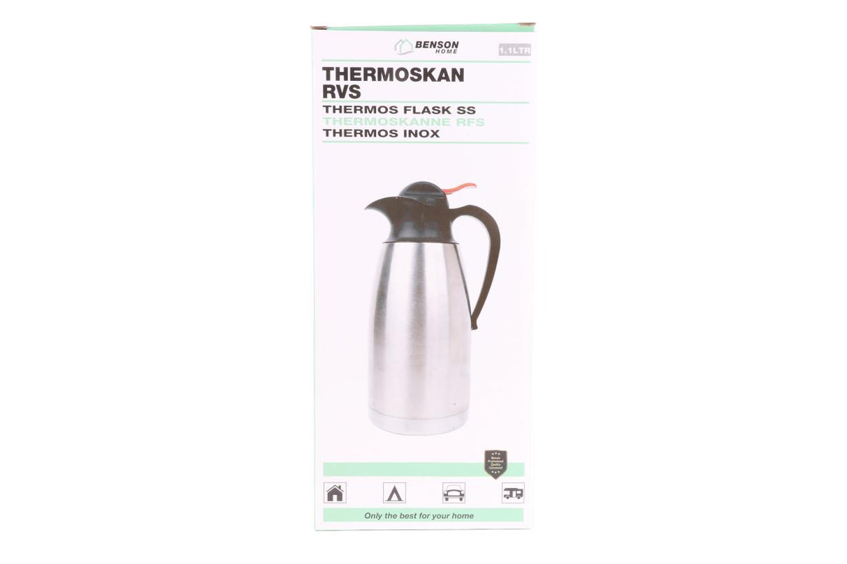 Thermoskan 1.1 ltr RVS