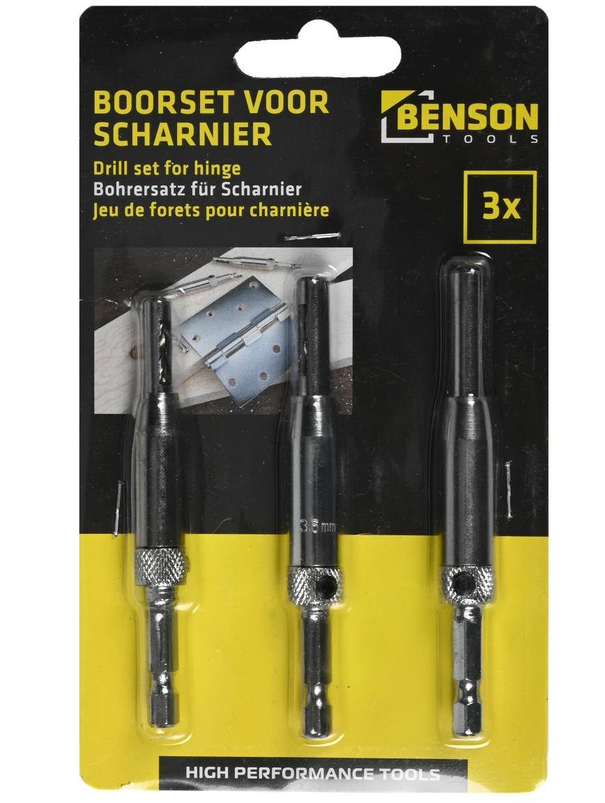 Boorset voor scharnier 3 dlg