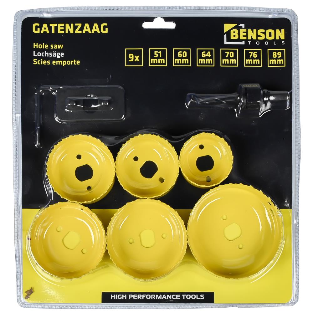 Hole saw set 9 pcs heavy duty