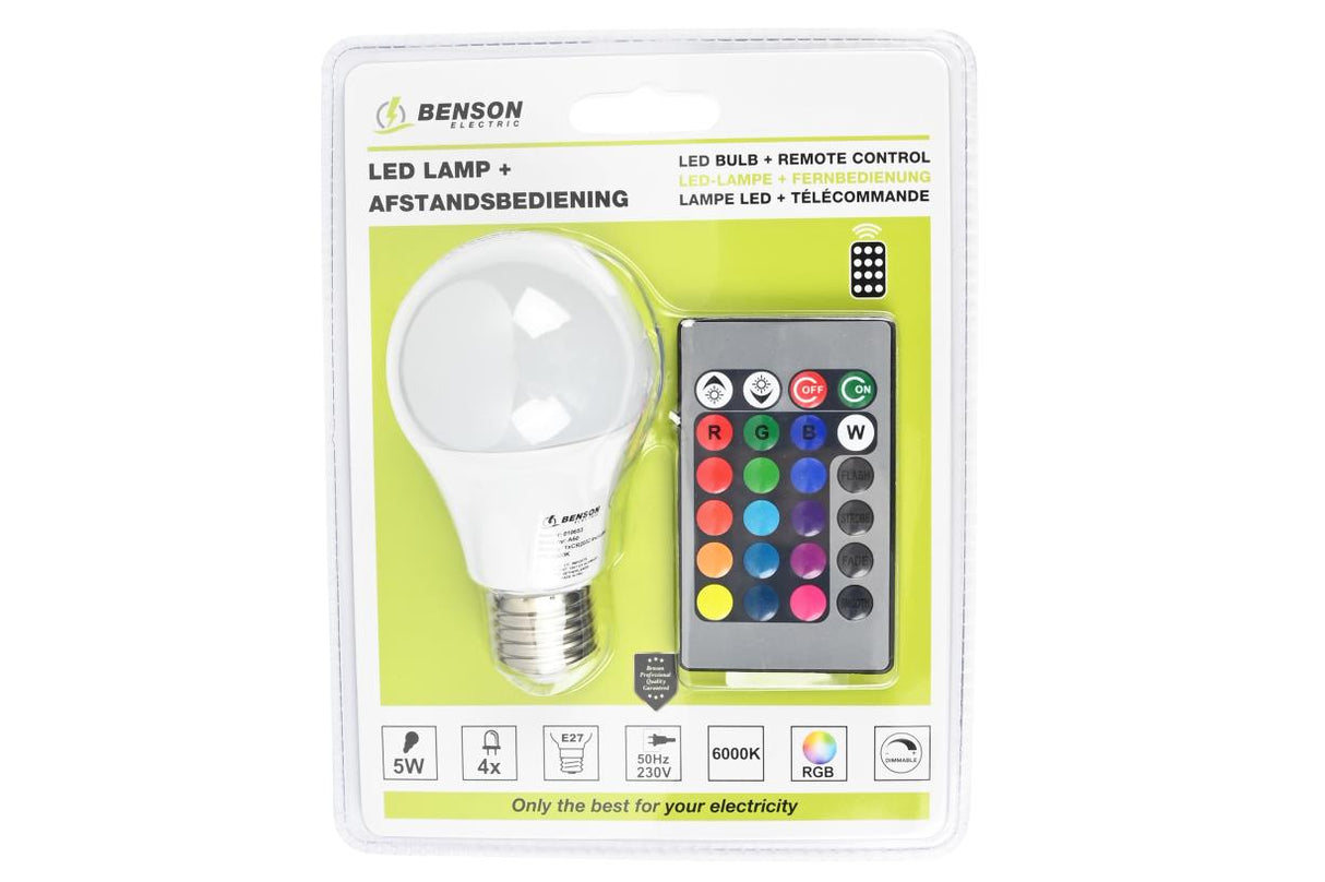 Led Bulb E27 3 Led 4W Multicolor + Remote Control