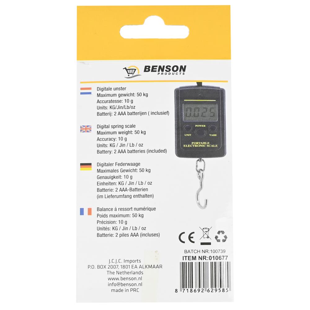Spring scale digital hook 40 kg
