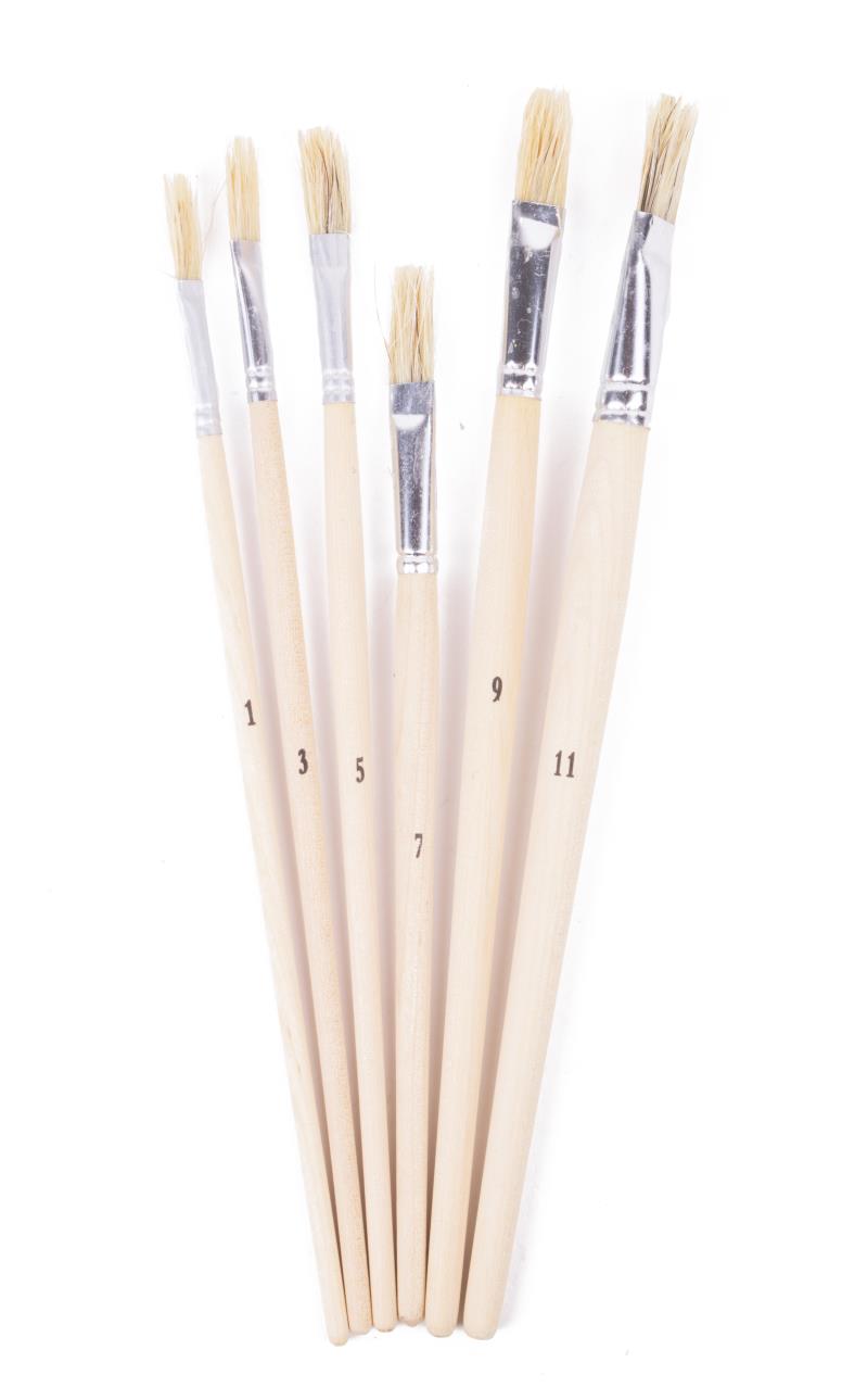 Paintbrush set 6 pcs flat