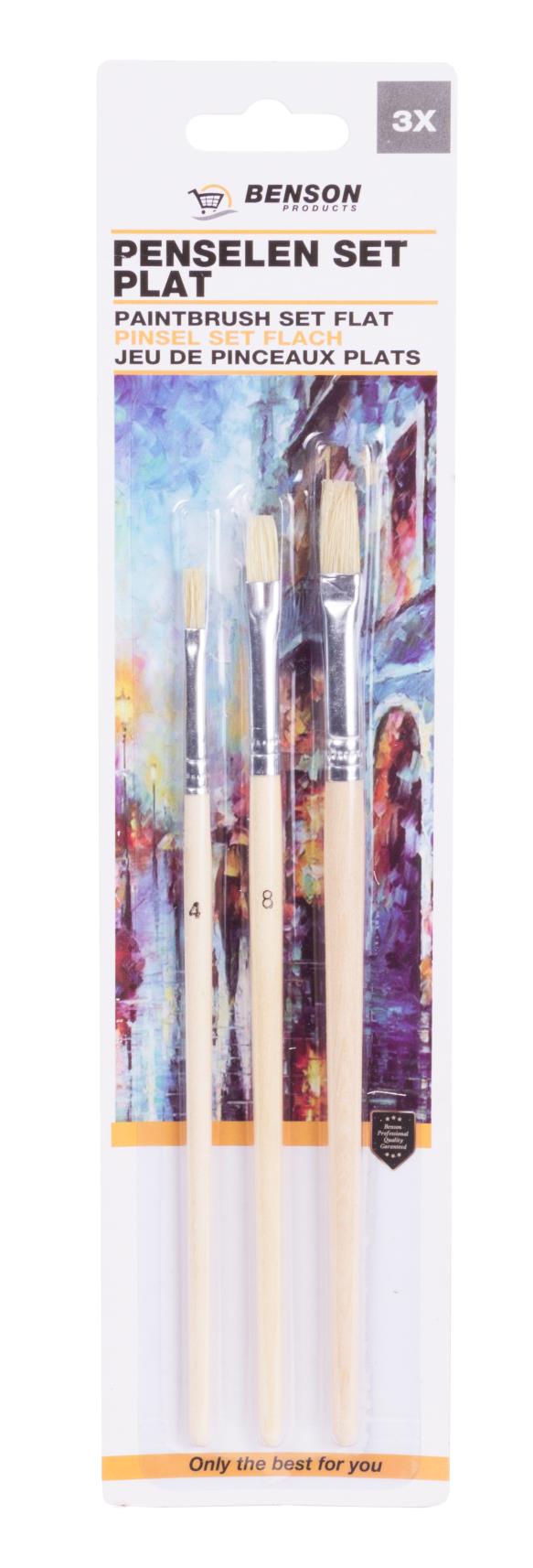 Paintbrush set 3 pcs flat