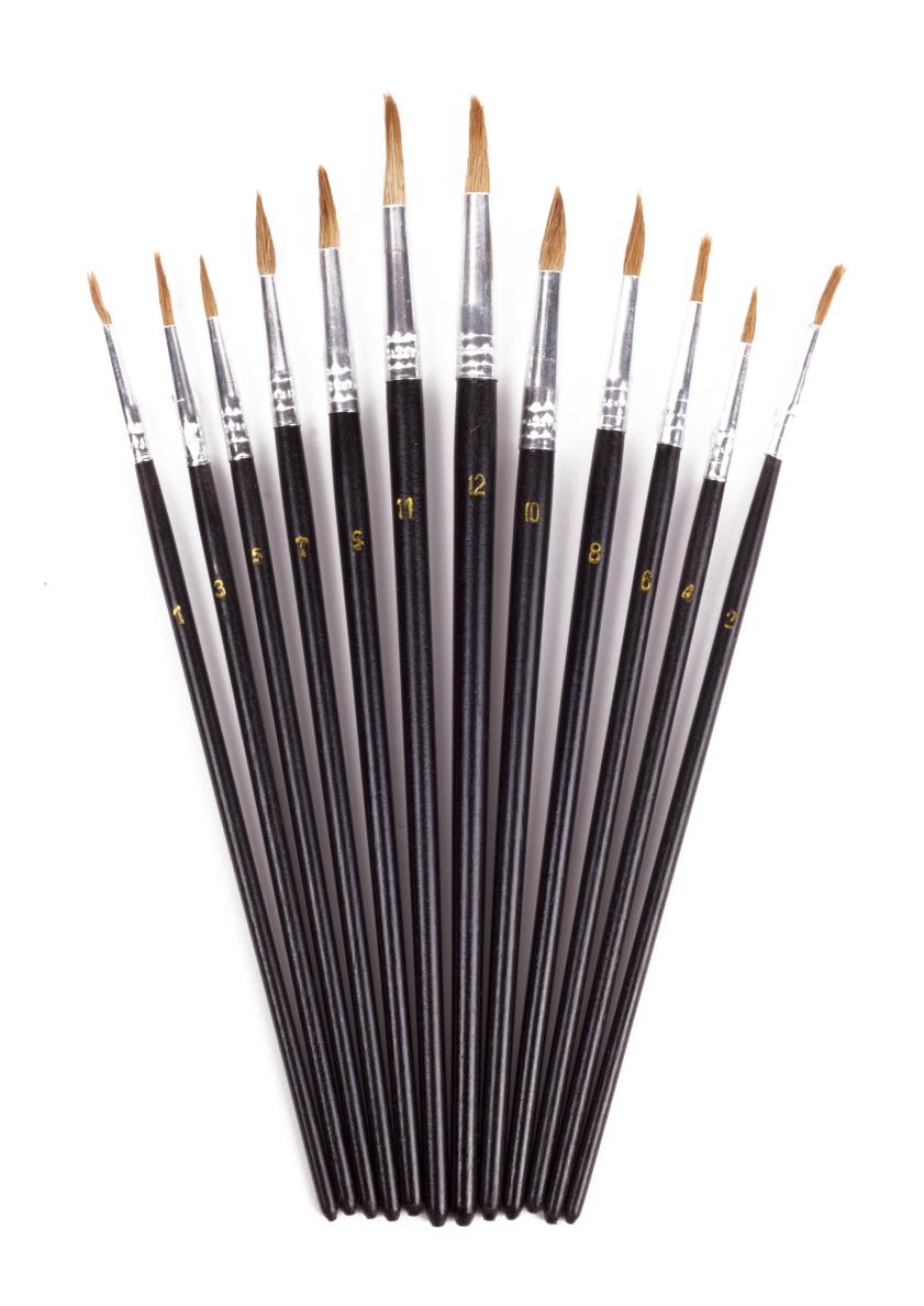 Paintbrush set 12 pcs round