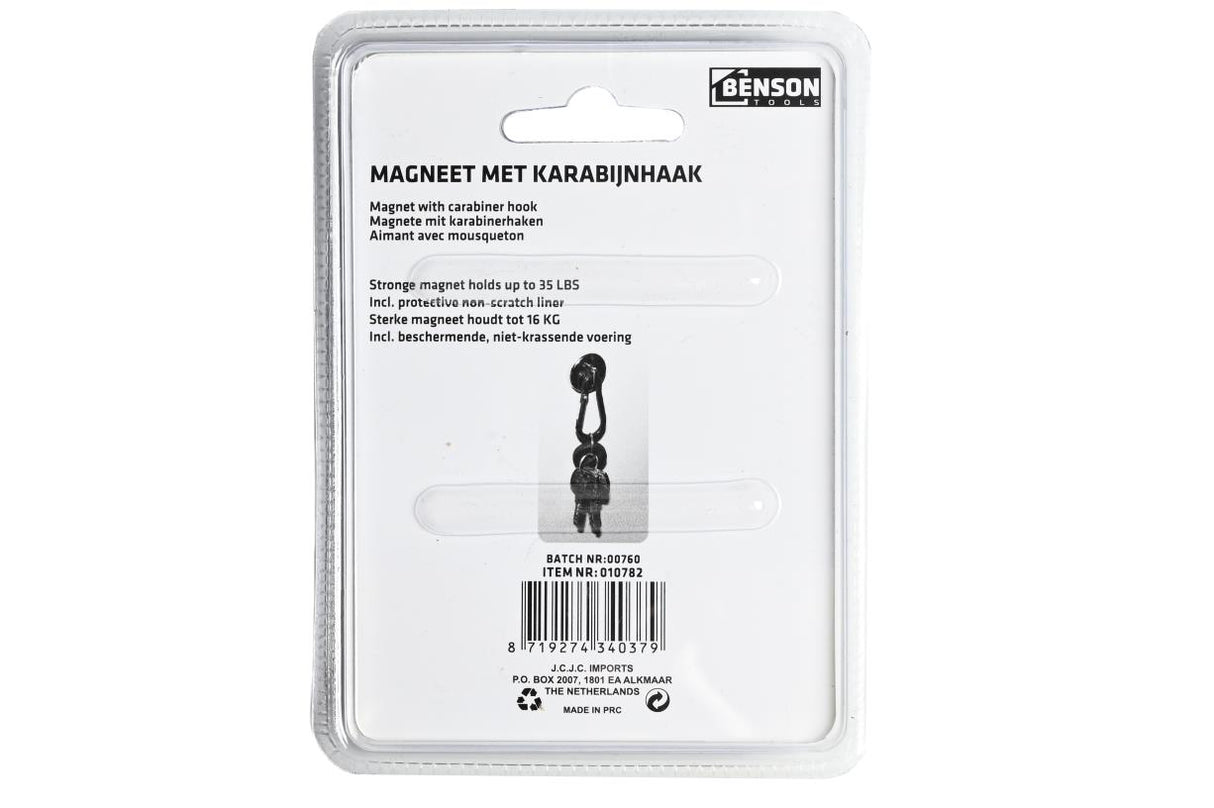 Magneet met karabijnhaak 25 mm