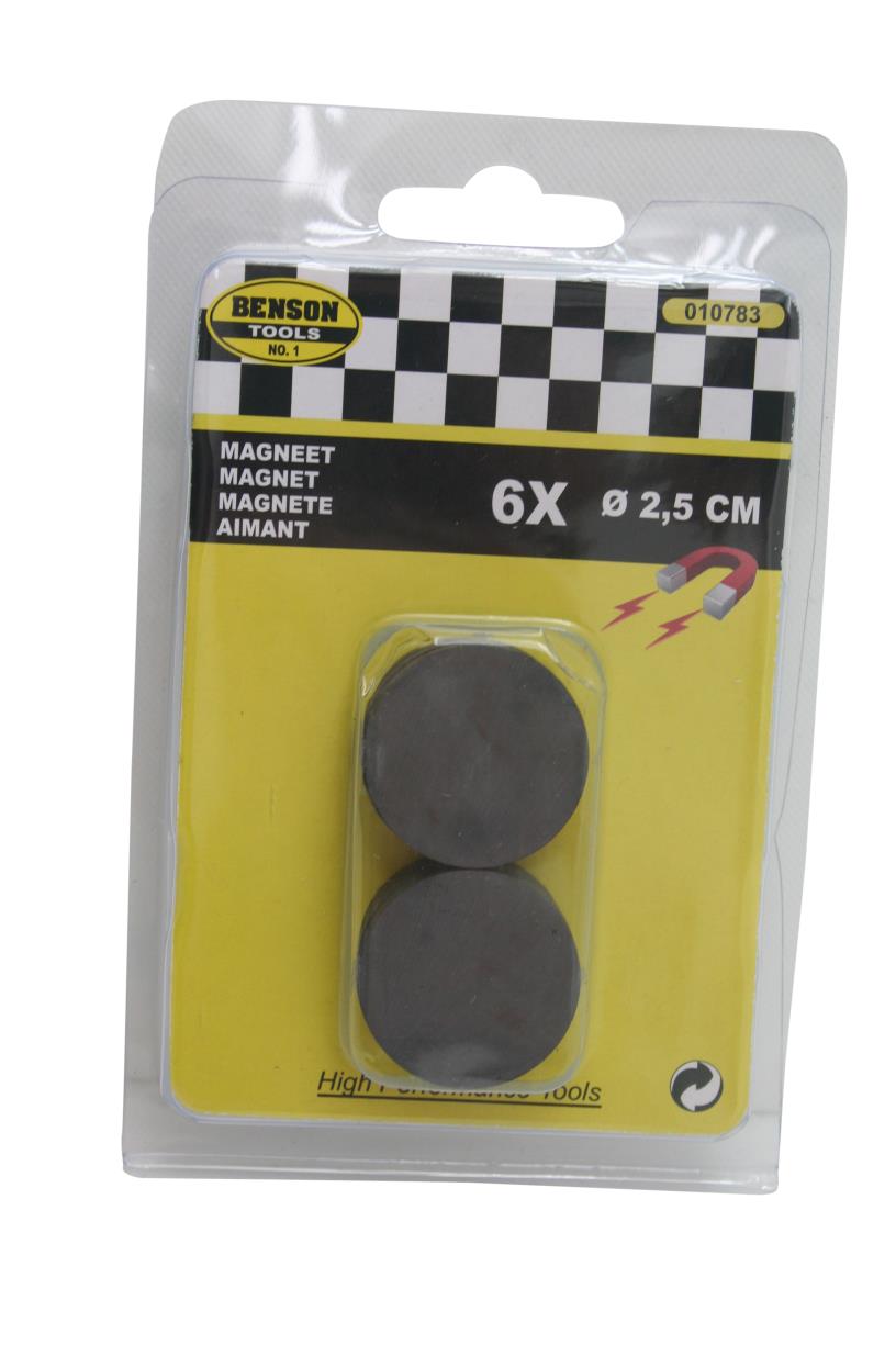 Magneet 25 mm 6 dlg rond