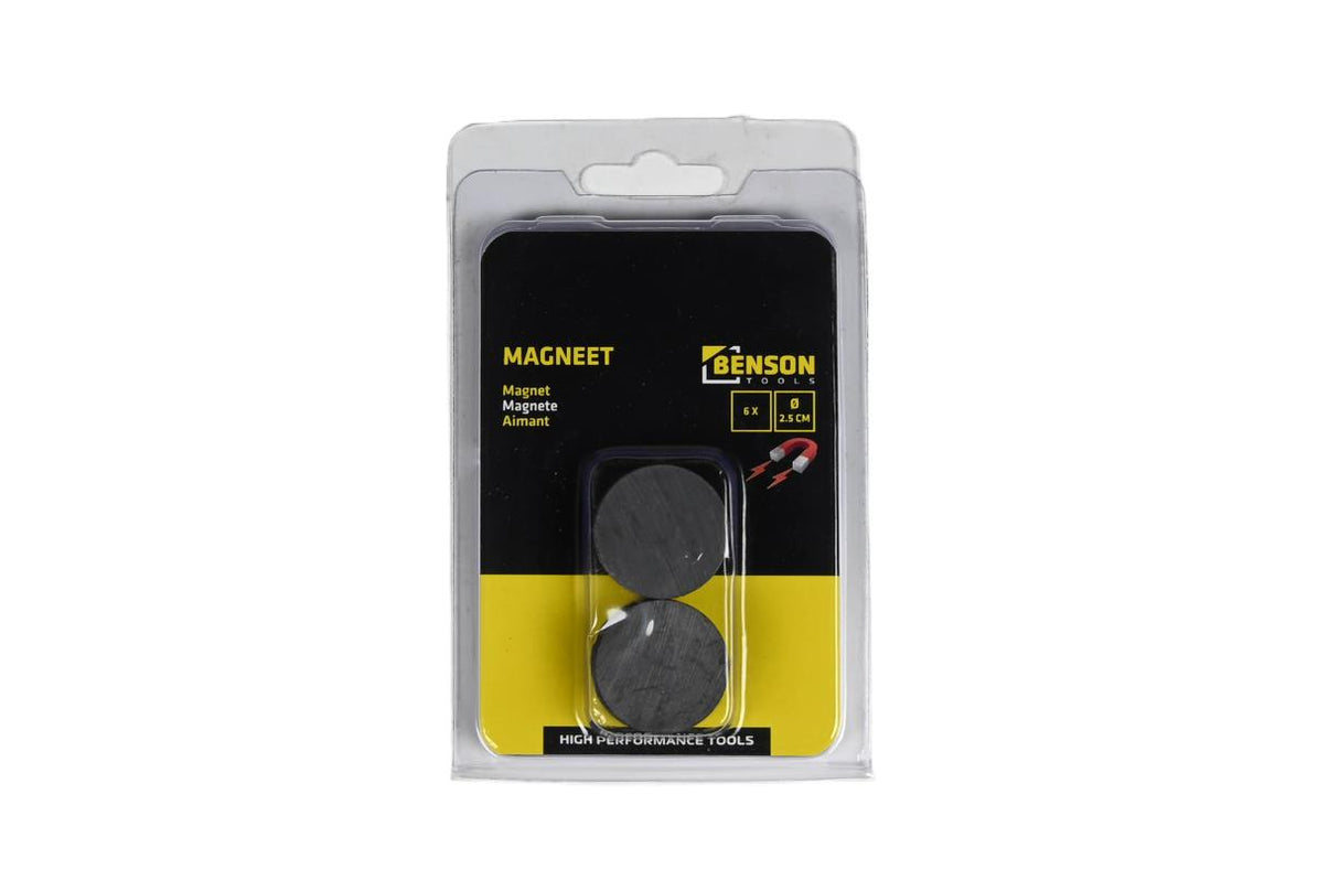 Magneet 25 mm 6 dlg rond