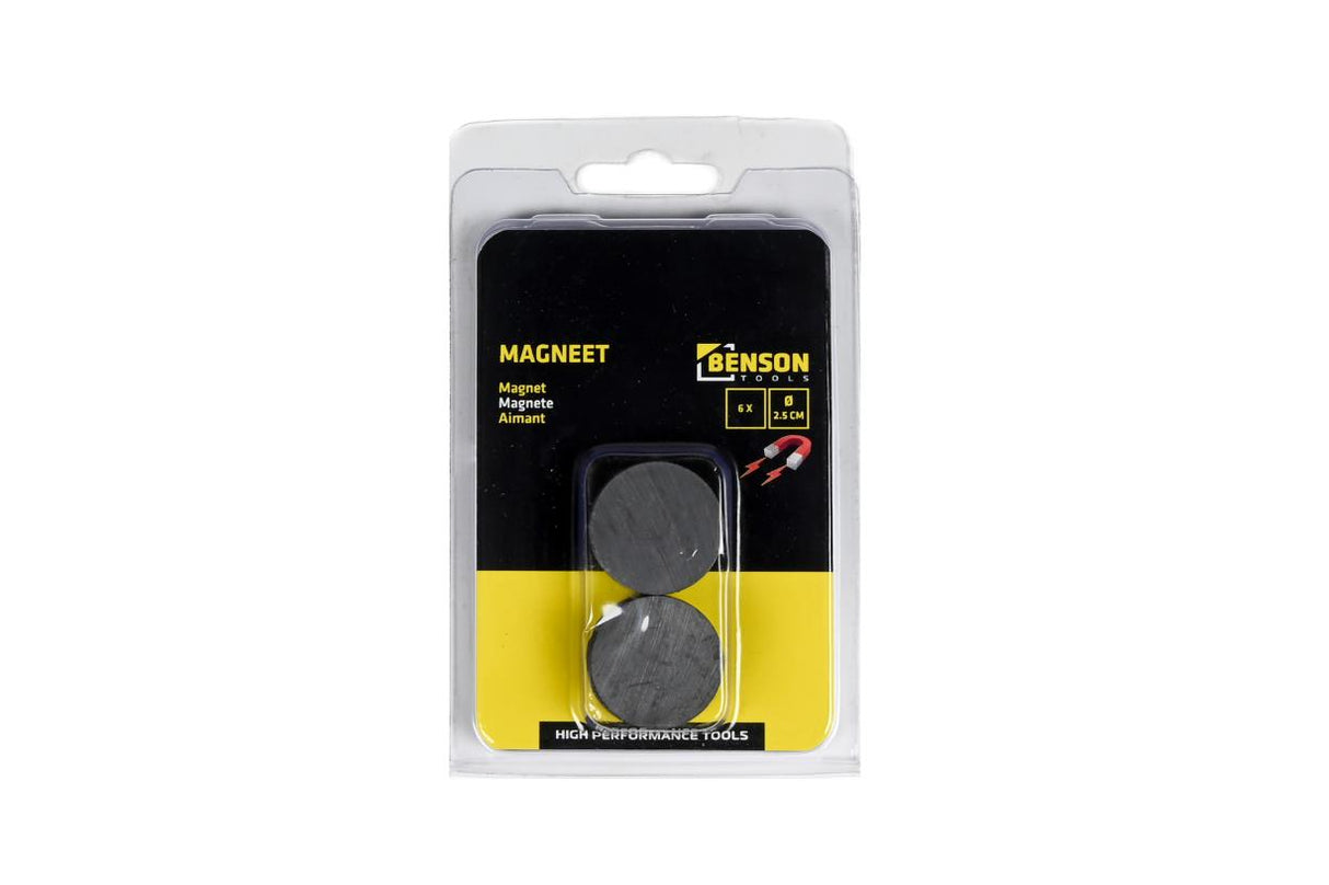 Magneet 25 mm 6 dlg rond